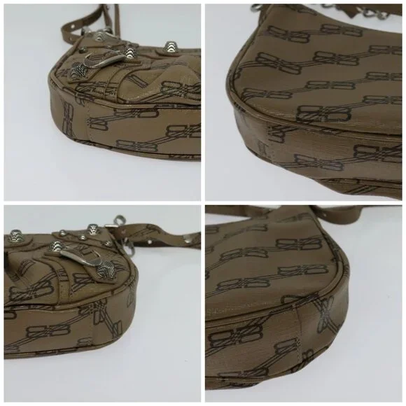 BALENCIAGA Chain Le Cagoule Mini Shoulder Bag Leather Beige Silver Auth bs27430 - Picture 16 of 16